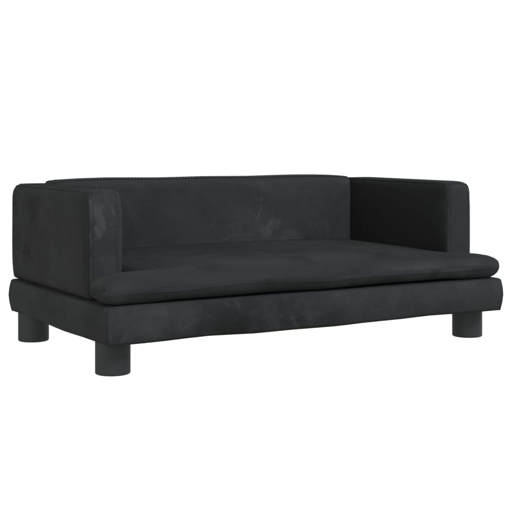 Kinderbank 80x45x30 cm fluweel zwart