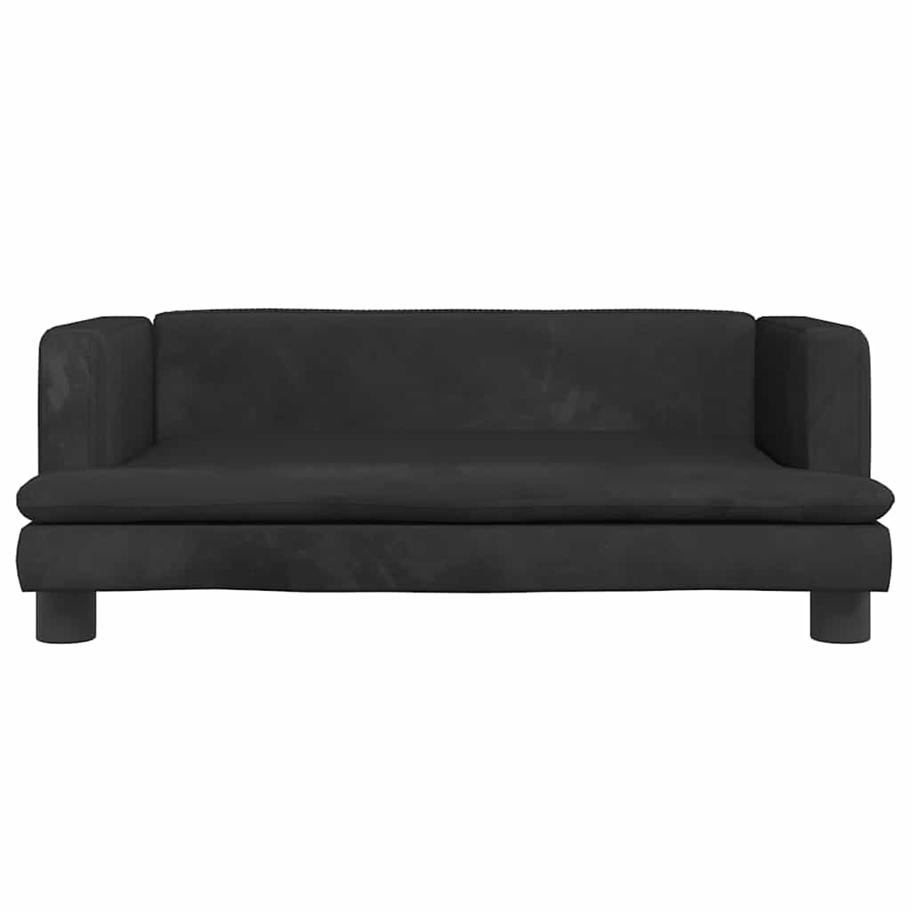 Kinderbank 80x45x30 cm fluweel zwart
