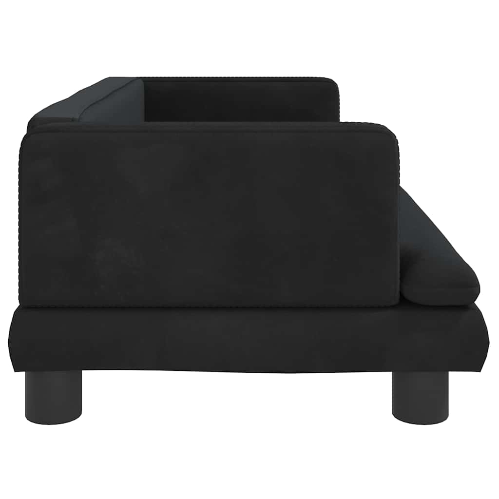 Kinderbank 80x45x30 cm fluweel zwart