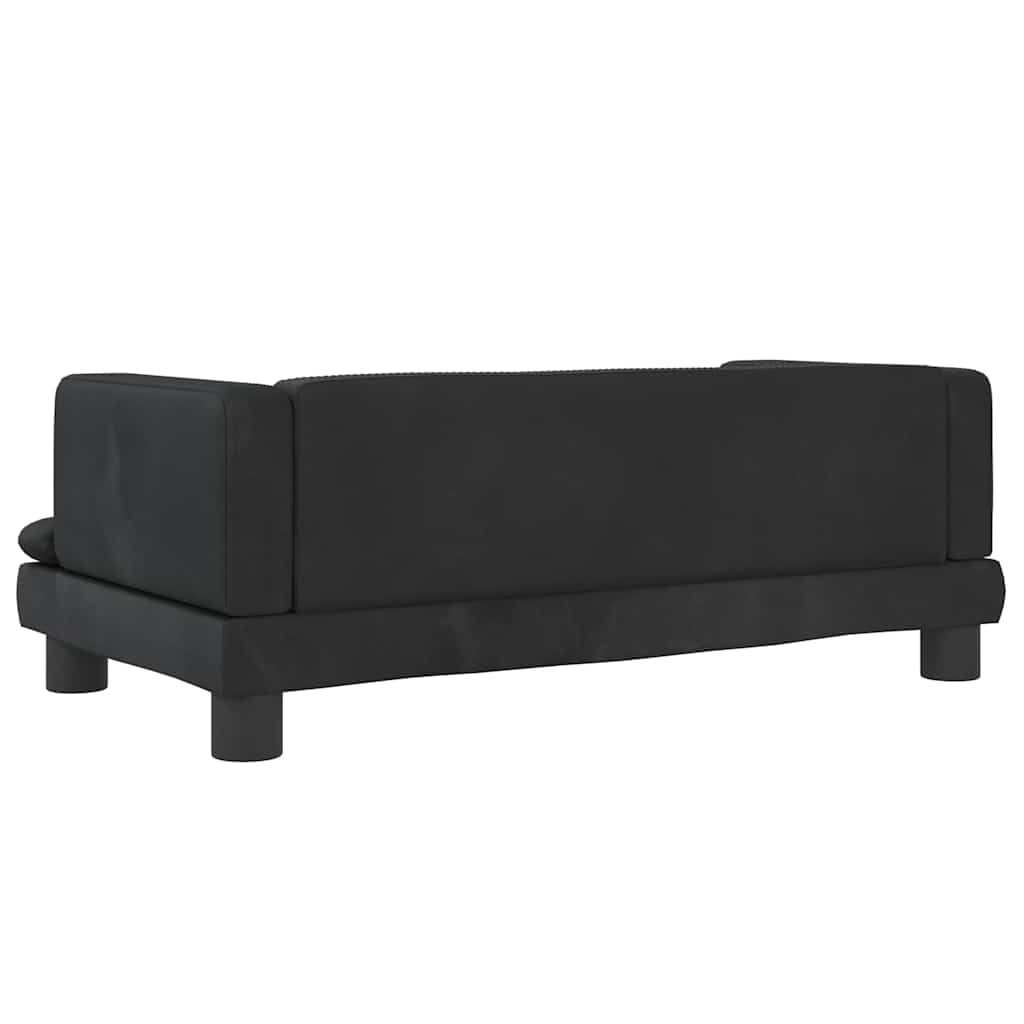 Kinderbank 80x45x30 cm fluweel zwart