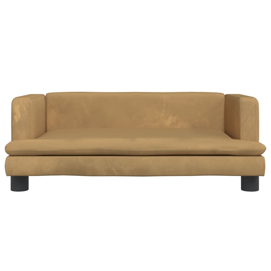 Kinderbank 80x45x30 cm fluweel bruin