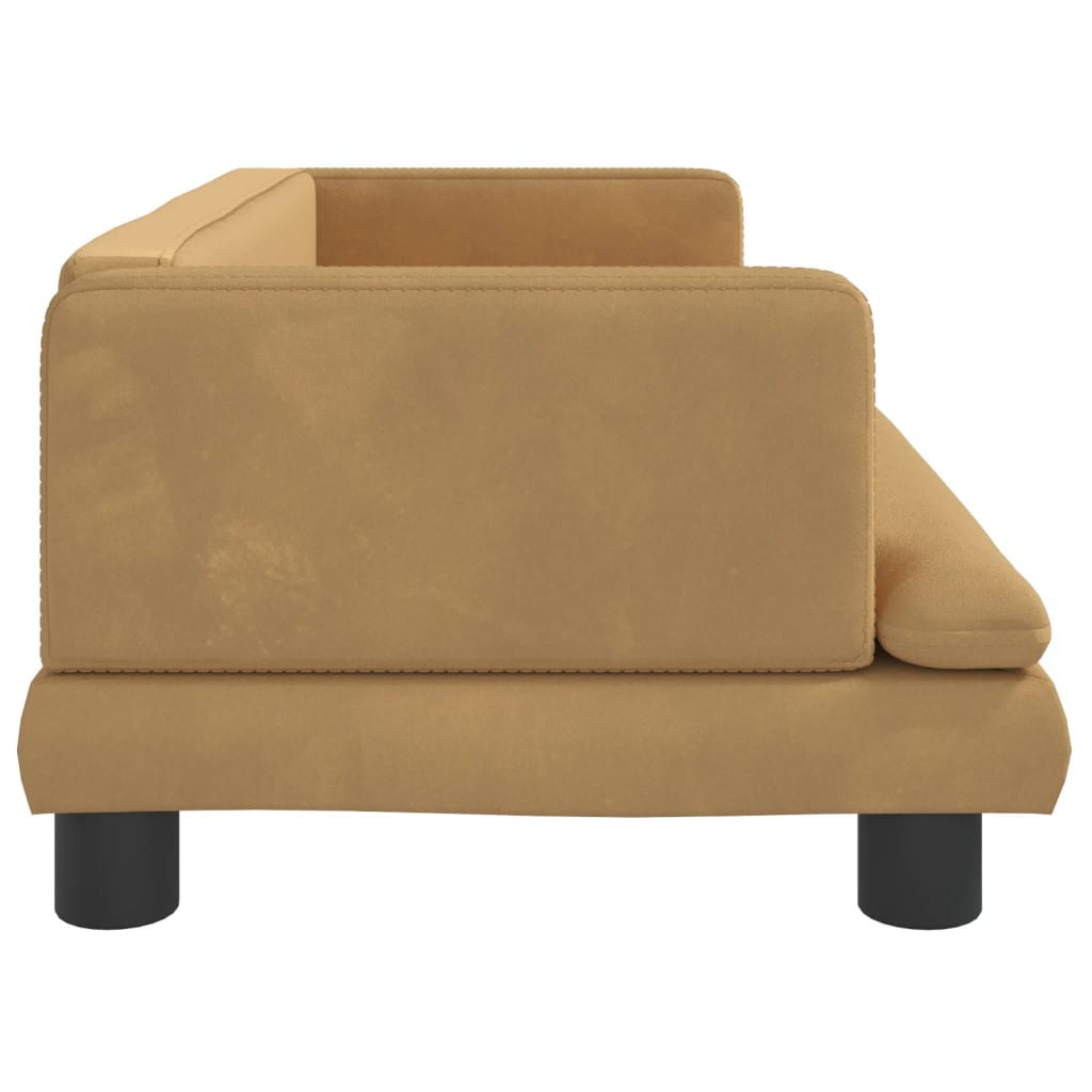Kinderbank 80x45x30 cm fluweel bruin