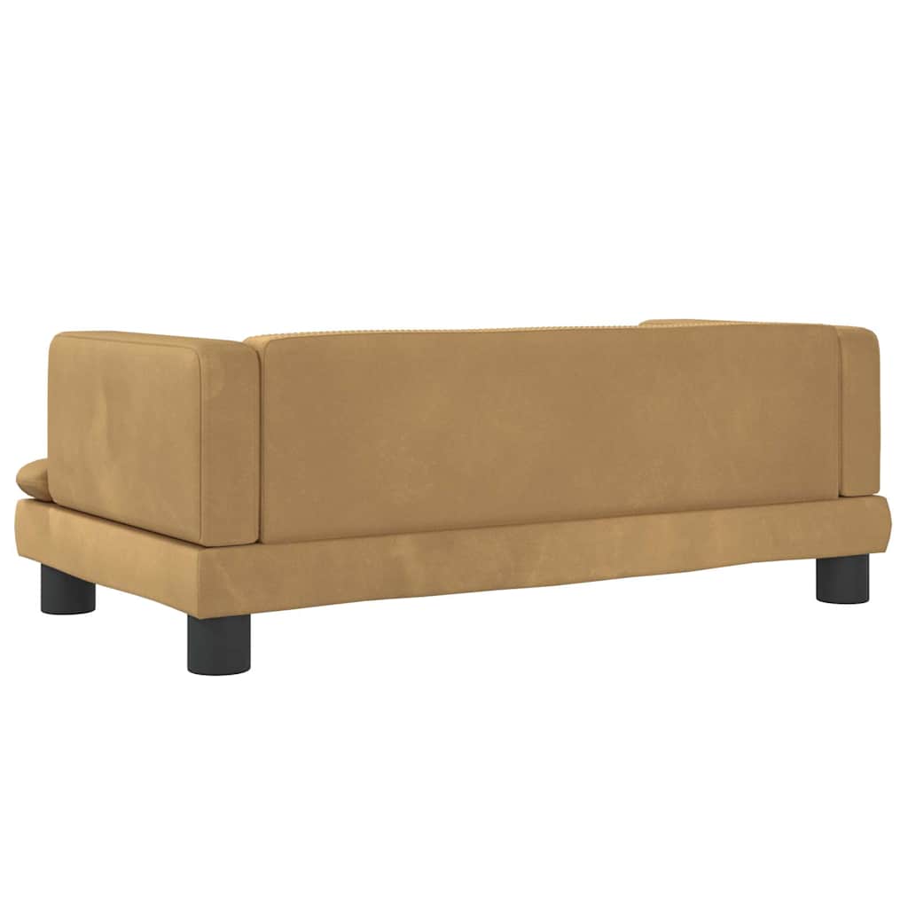 Kinderbank 80x45x30 cm fluweel bruin