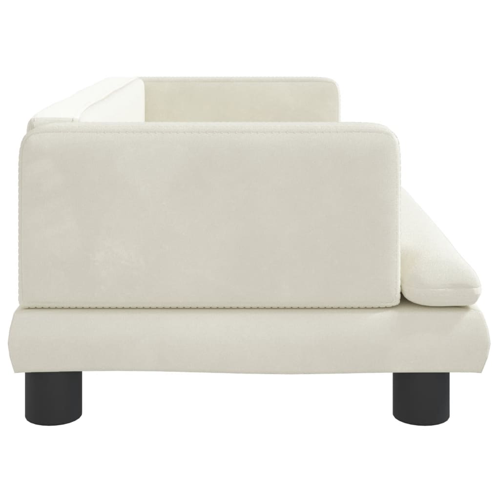 Kinderbank 80x45x30 cm fluweel crèmekleurig