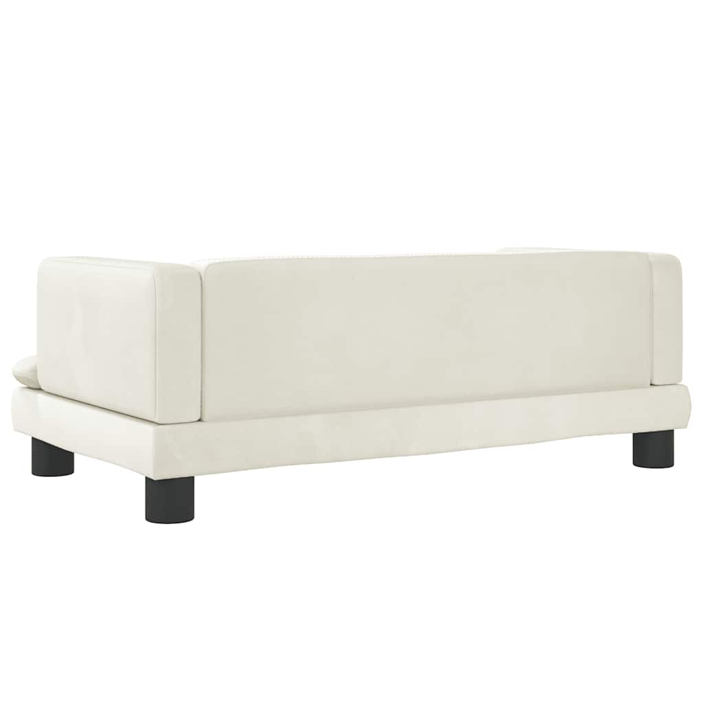 Kinderbank 80x45x30 cm fluweel crèmekleurig