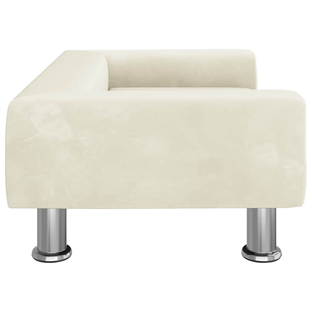 Kinderbank 70x45x26,5 cm fluweel crèmekleurig