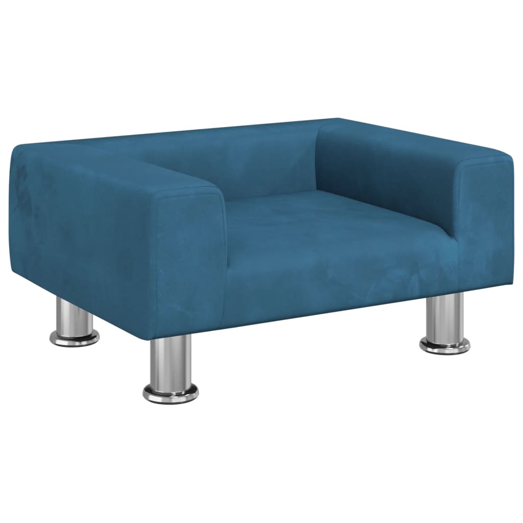 Kinderbank 50x40x26,5 cm fluweel blauw