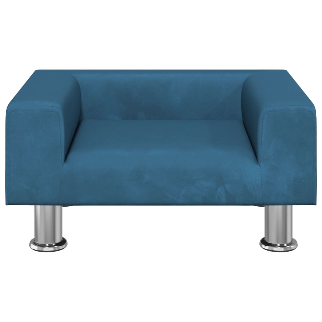 Kinderbank 50x40x26,5 cm fluweel blauw