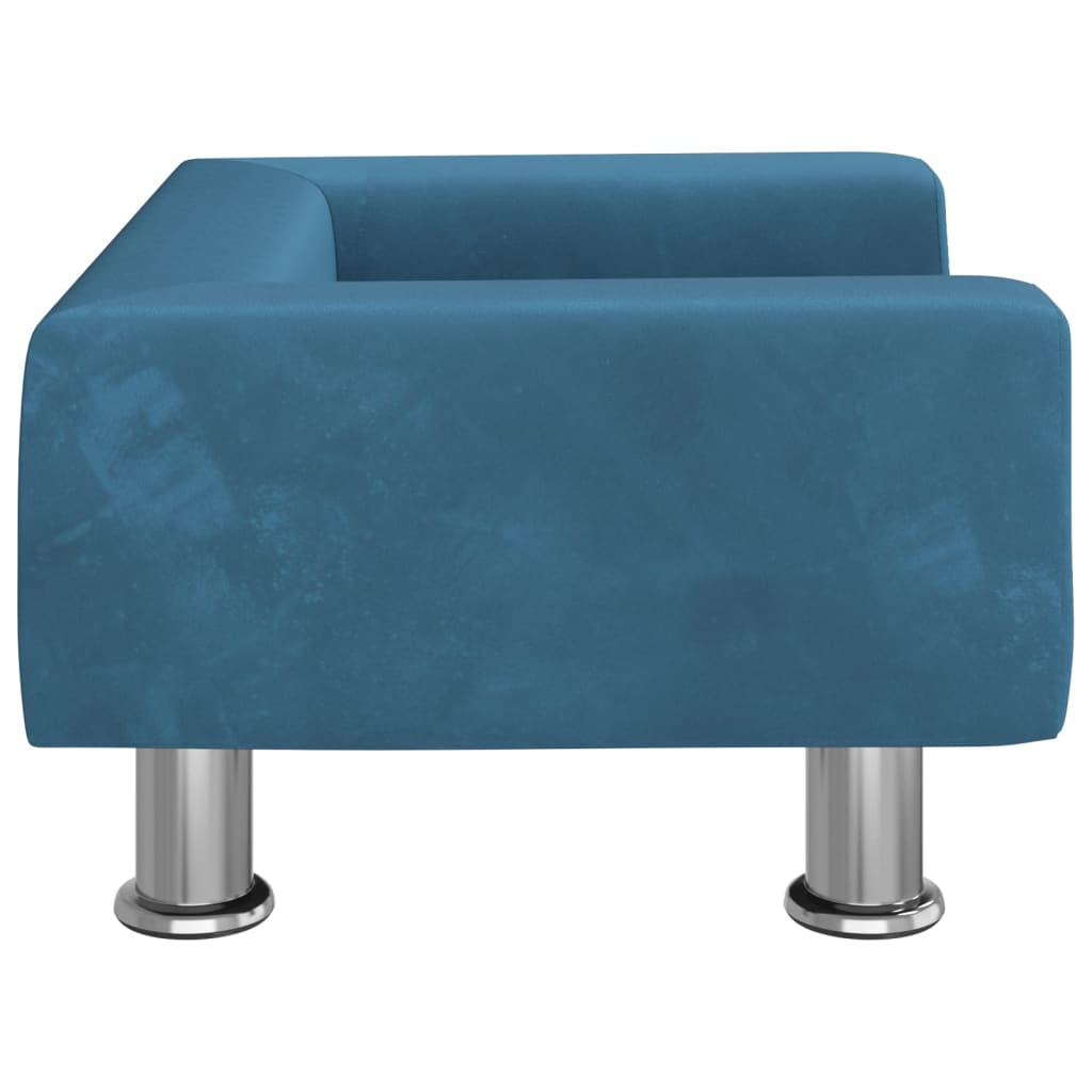 Kinderbank 50x40x26,5 cm fluweel blauw
