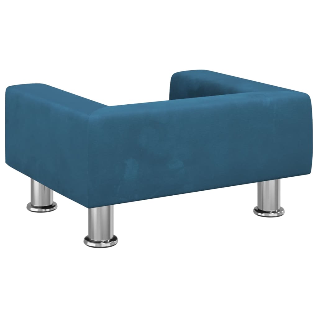 Kinderbank 50x40x26,5 cm fluweel blauw