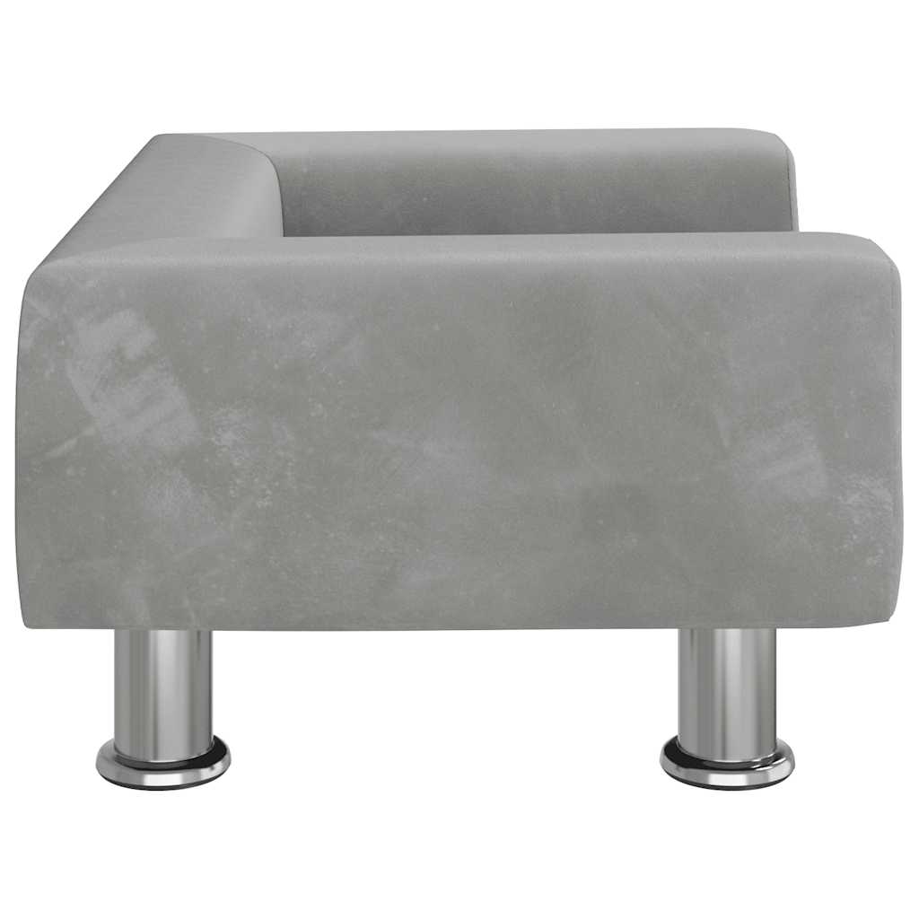 Kinderbank 50x40x26,5 cm fluweel lichtgrijs