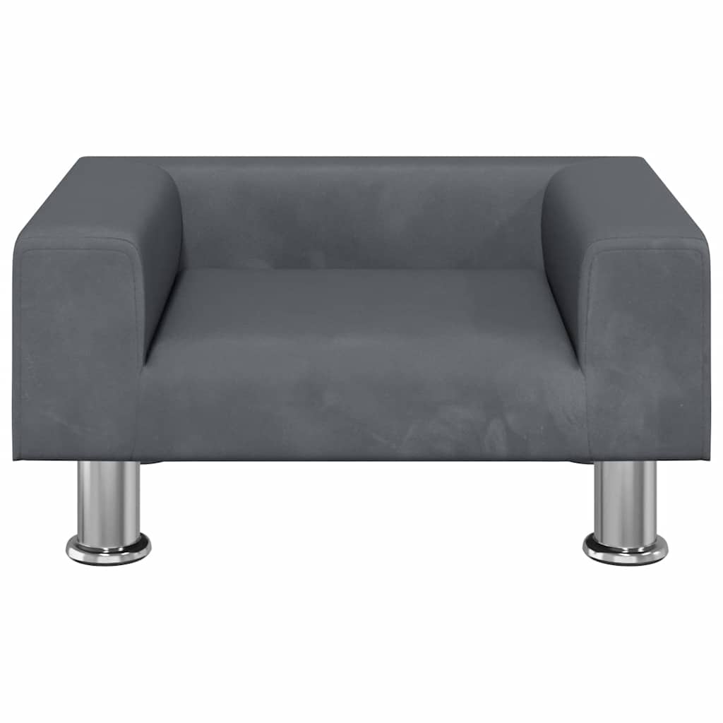 Kinderbank 50x40x26,5 cm fluweel donkergrijs