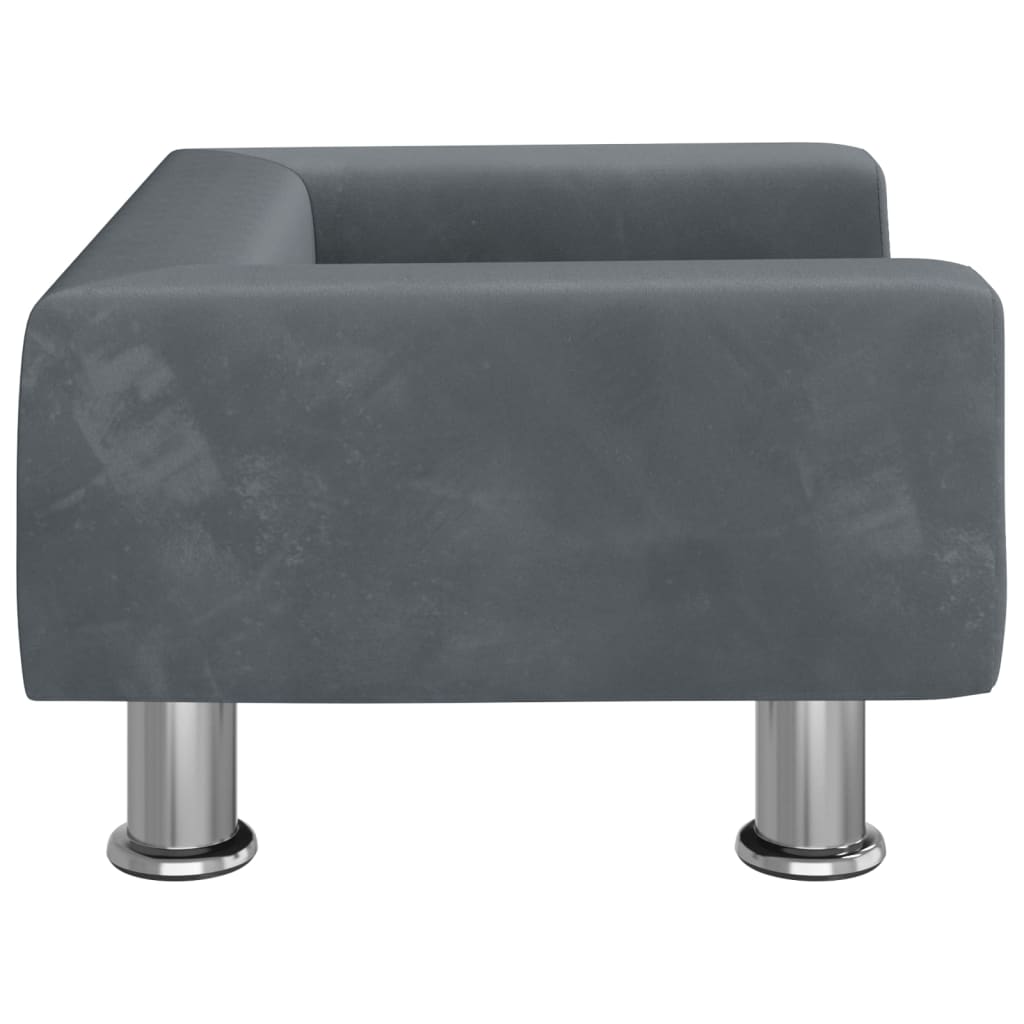 Kinderbank 50x40x26,5 cm fluweel donkergrijs