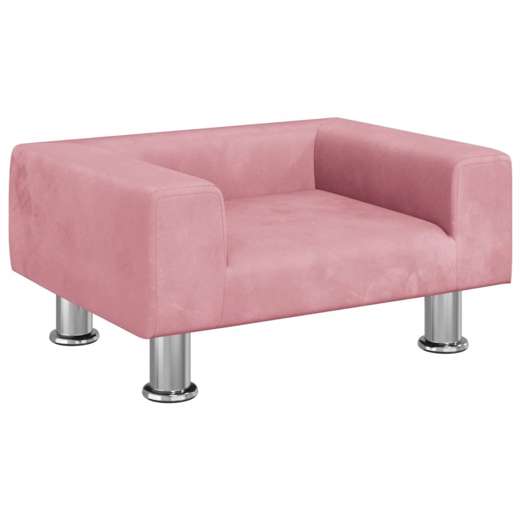 Kinderbank 50x40x26,5 cm fluweel roze