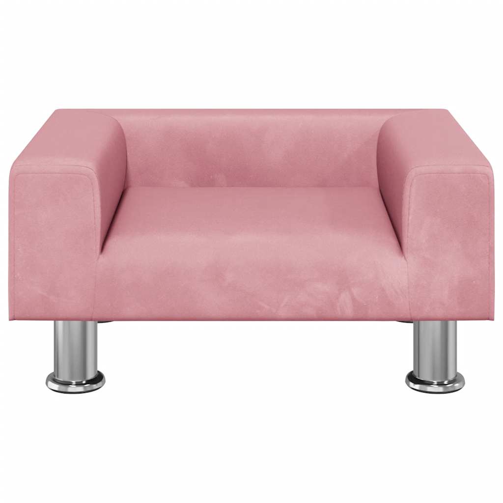 Kinderbank 50x40x26,5 cm fluweel roze
