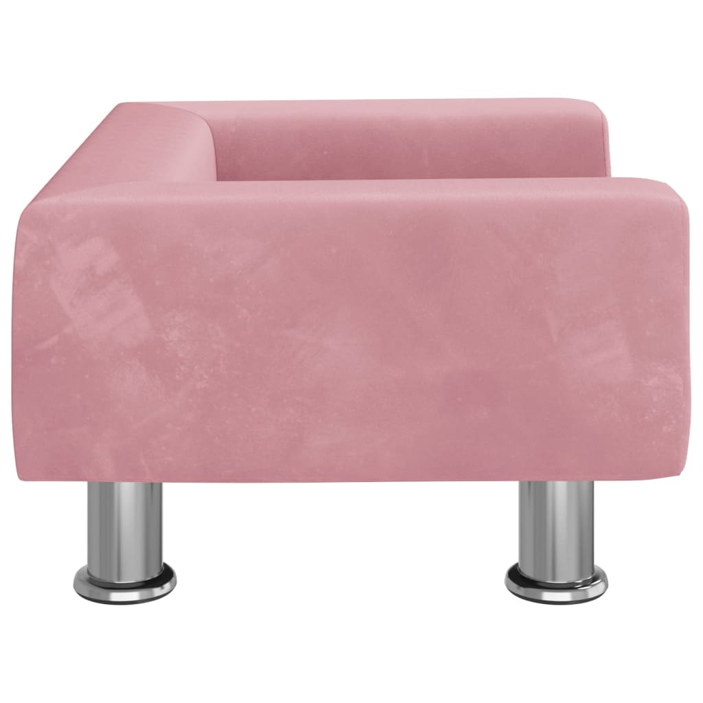 Kinderbank 50x40x26,5 cm fluweel roze