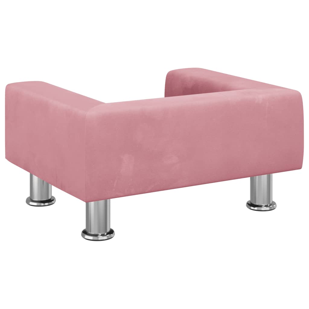 Kinderbank 50x40x26,5 cm fluweel roze