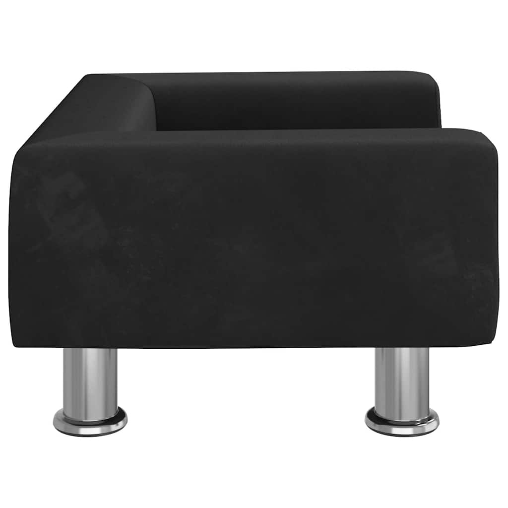 Kinderbank 50x40x26,5 cm fluweel zwart