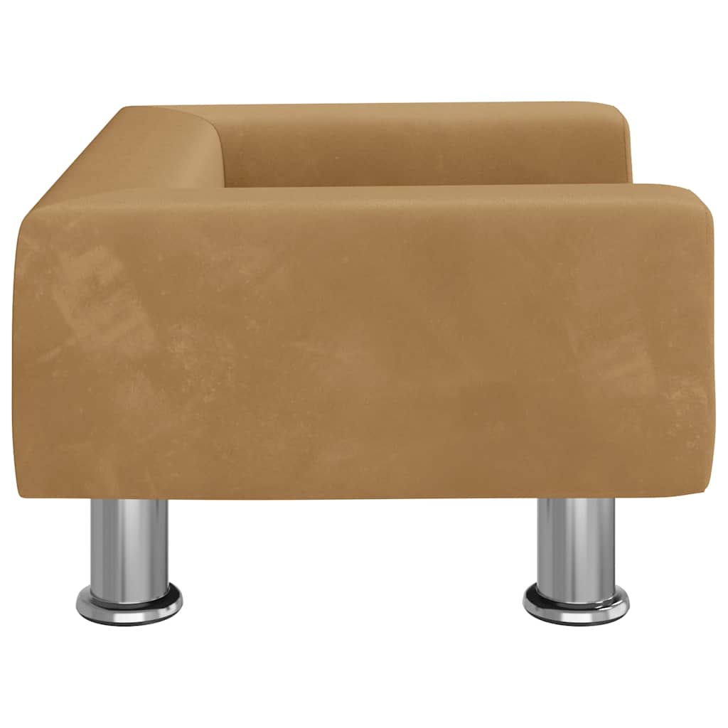 Kinderbank 50x40x26,5 cm fluweel bruin