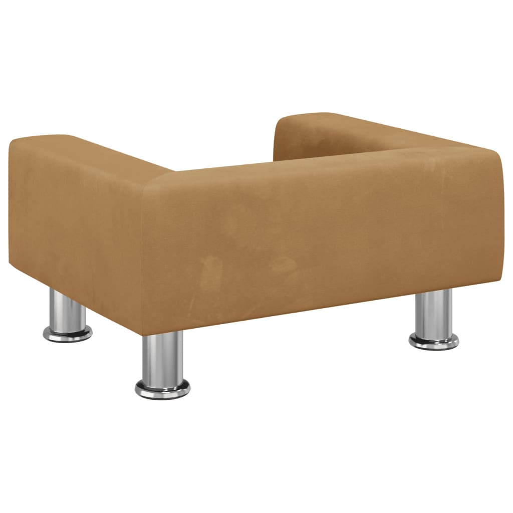 Kinderbank 50x40x26,5 cm fluweel bruin