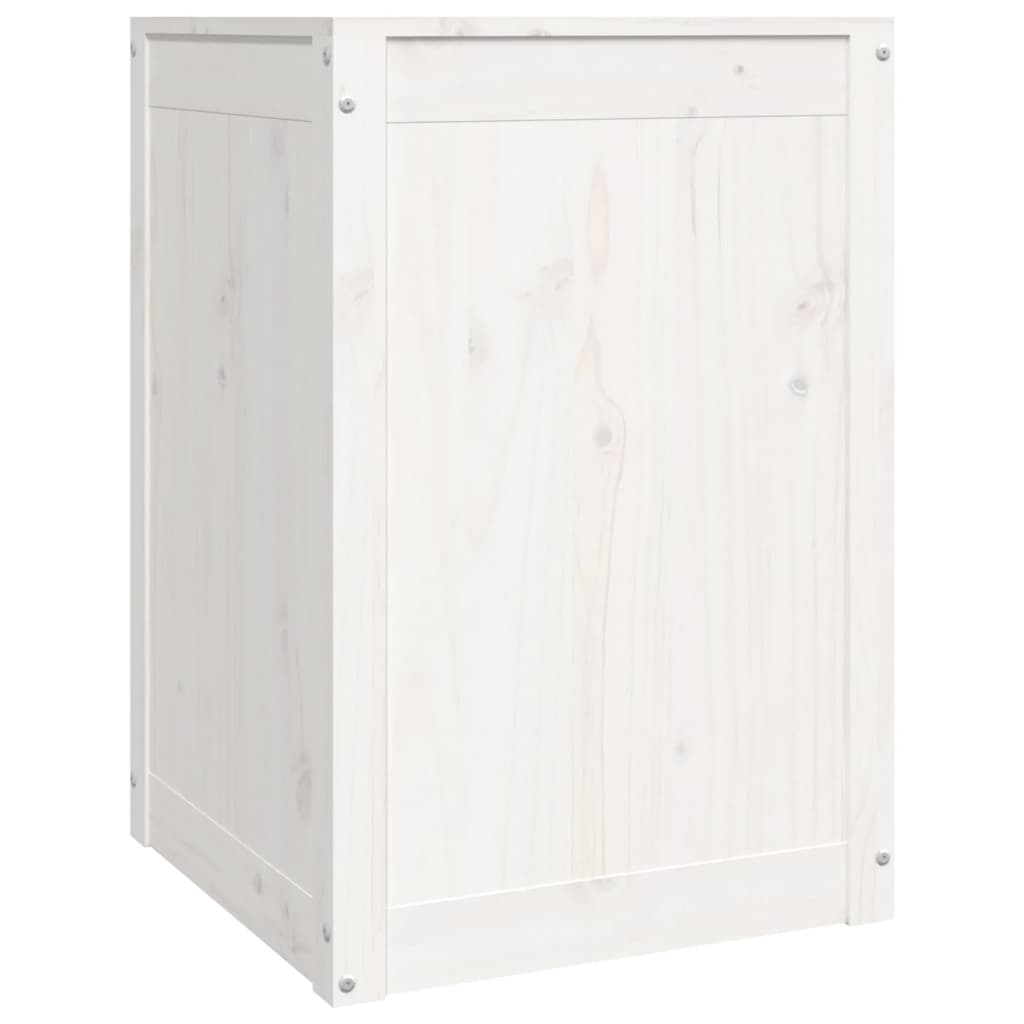 Wasmand 44x44x66 cm massief grenenhout wit