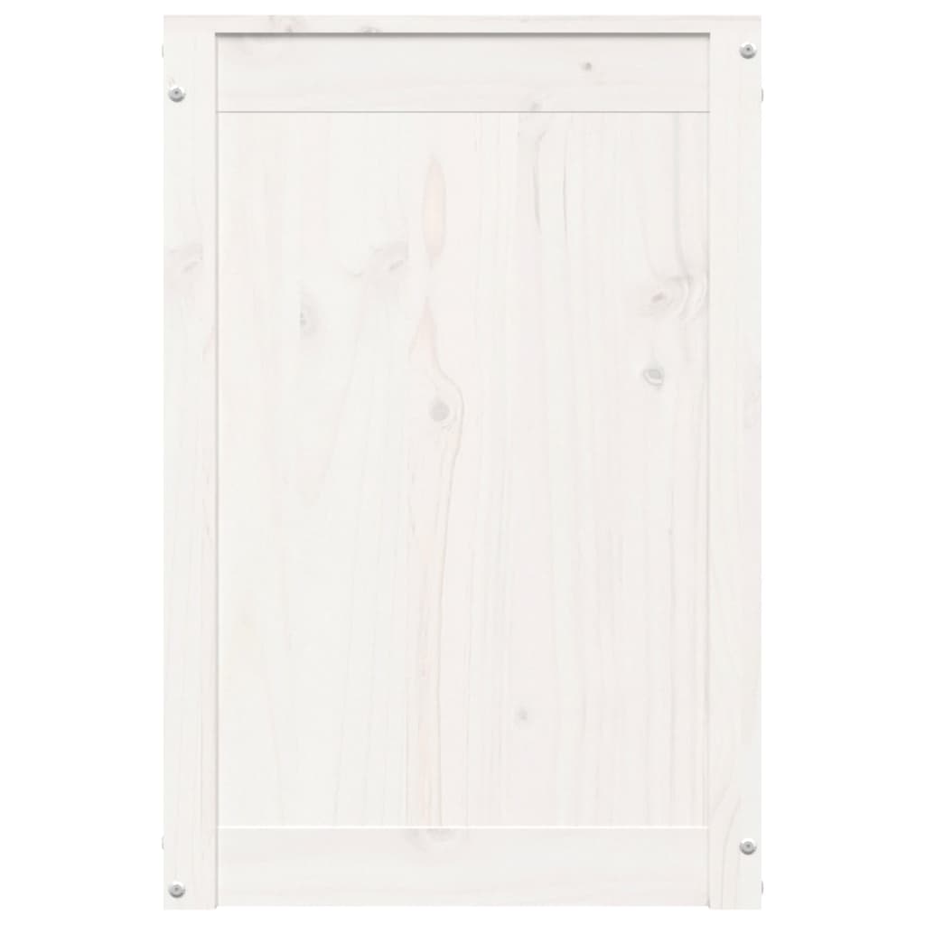 Wasmand 44x44x66 cm massief grenenhout wit