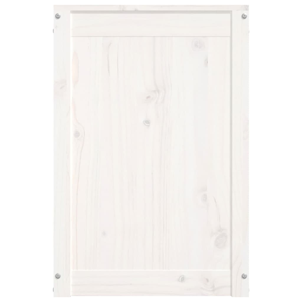 Wasmand 44x44x66 cm massief grenenhout wit