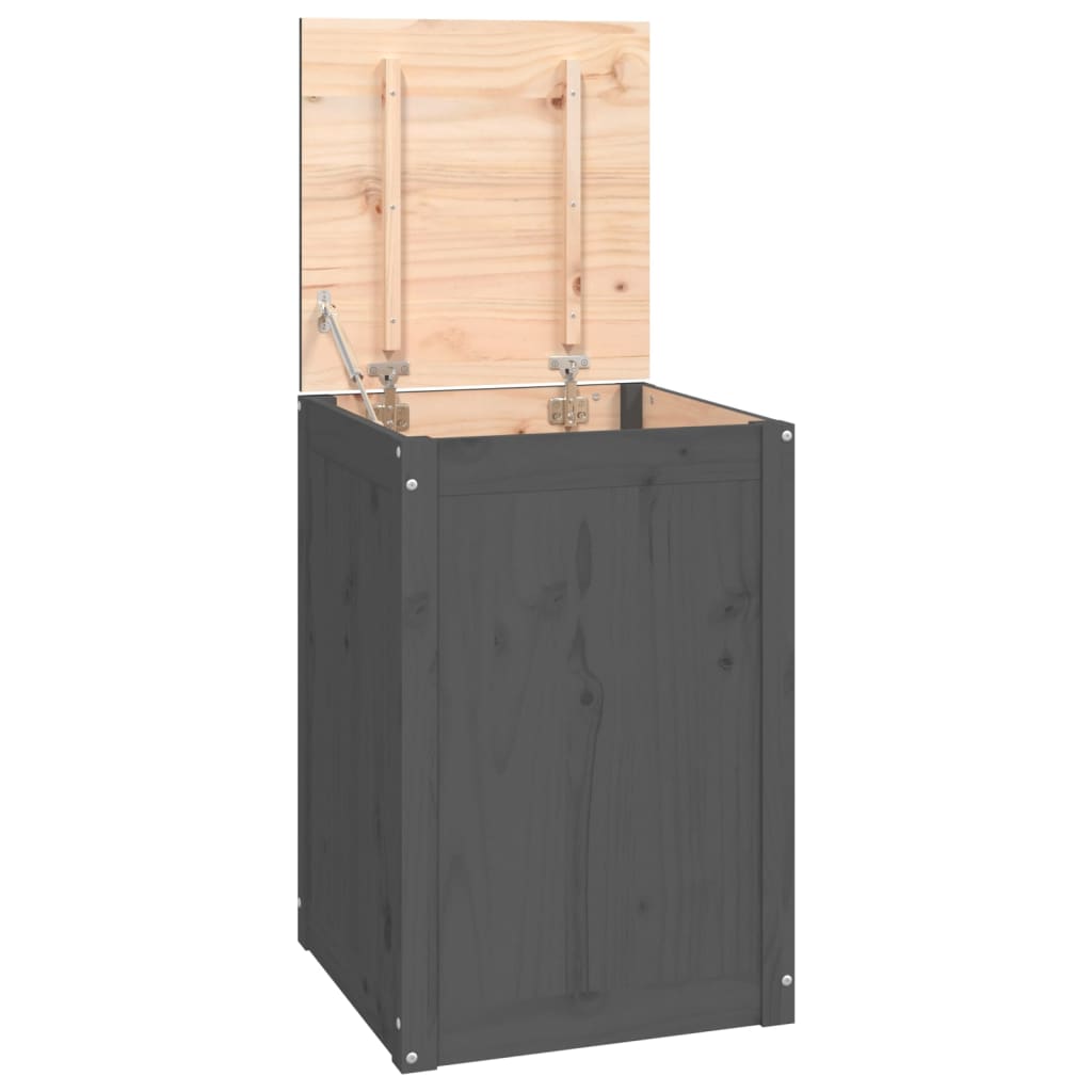 Wasmand 44x44x66 cm massief grenenhout grijs