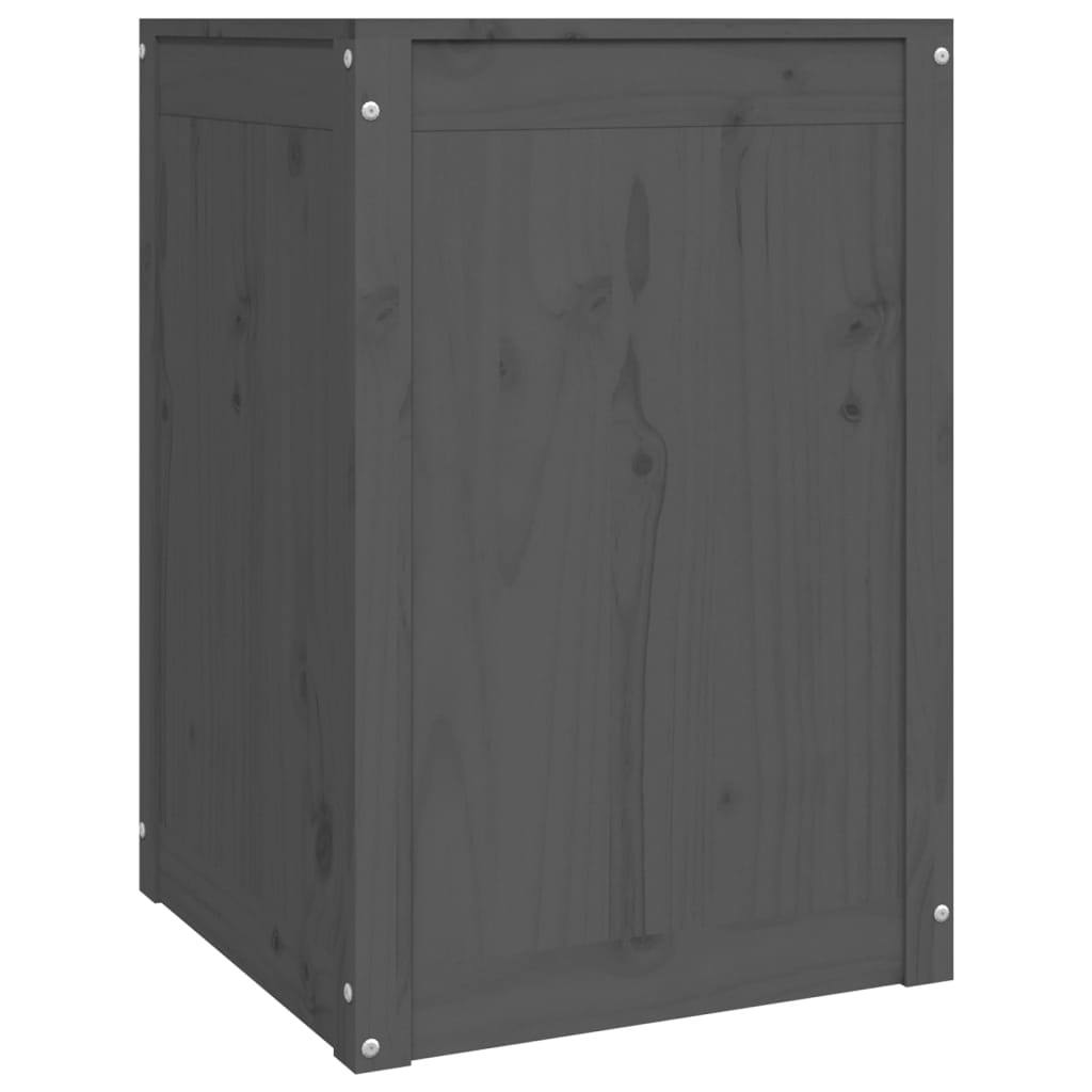 Wasmand 44x44x66 cm massief grenenhout grijs