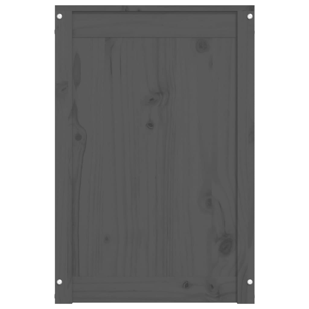 Wasmand 44x44x66 cm massief grenenhout grijs