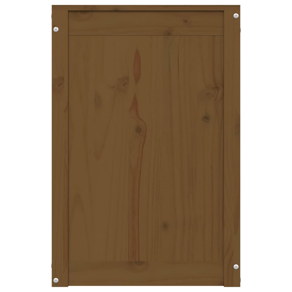 Wasmand 44x44x66 cm massief grenenhout honingbruin