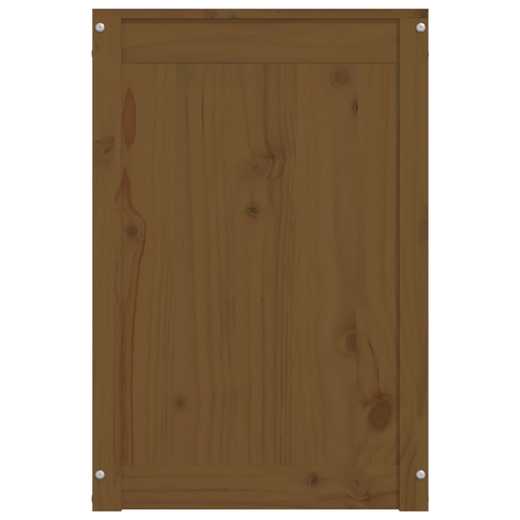 Wasmand 44x44x66 cm massief grenenhout honingbruin