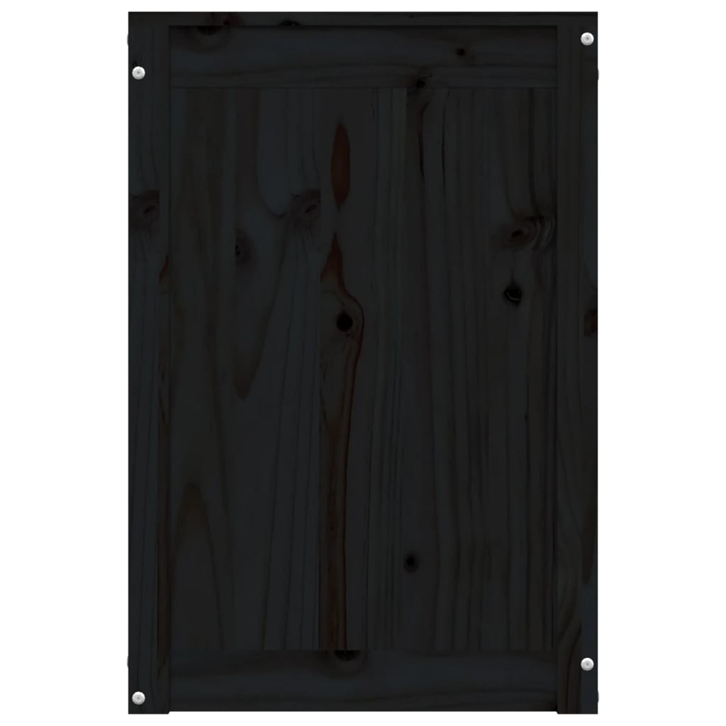 Wasmand 44x44x66 cm massief grenenhout zwart