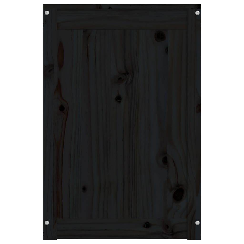 Wasmand 44x44x66 cm massief grenenhout zwart