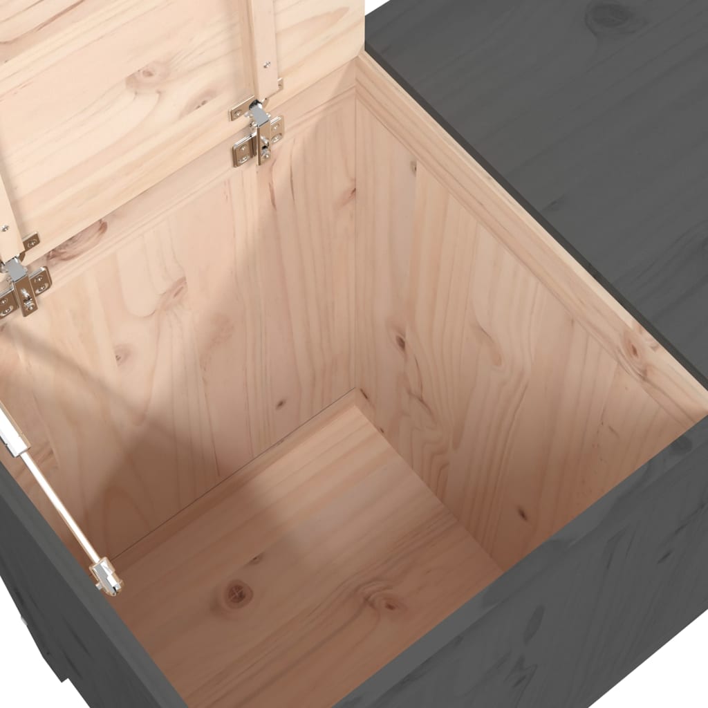 Wasmand 88,5x44x76 cm massief grenenhout grijs