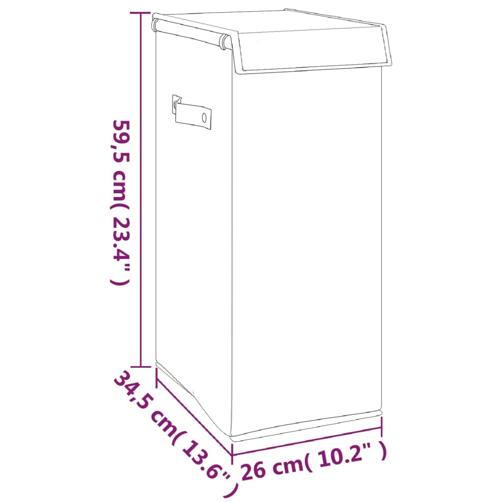 Wasmand inklapbaar 26x34,5x59,5 cm kunstlinnen grijs