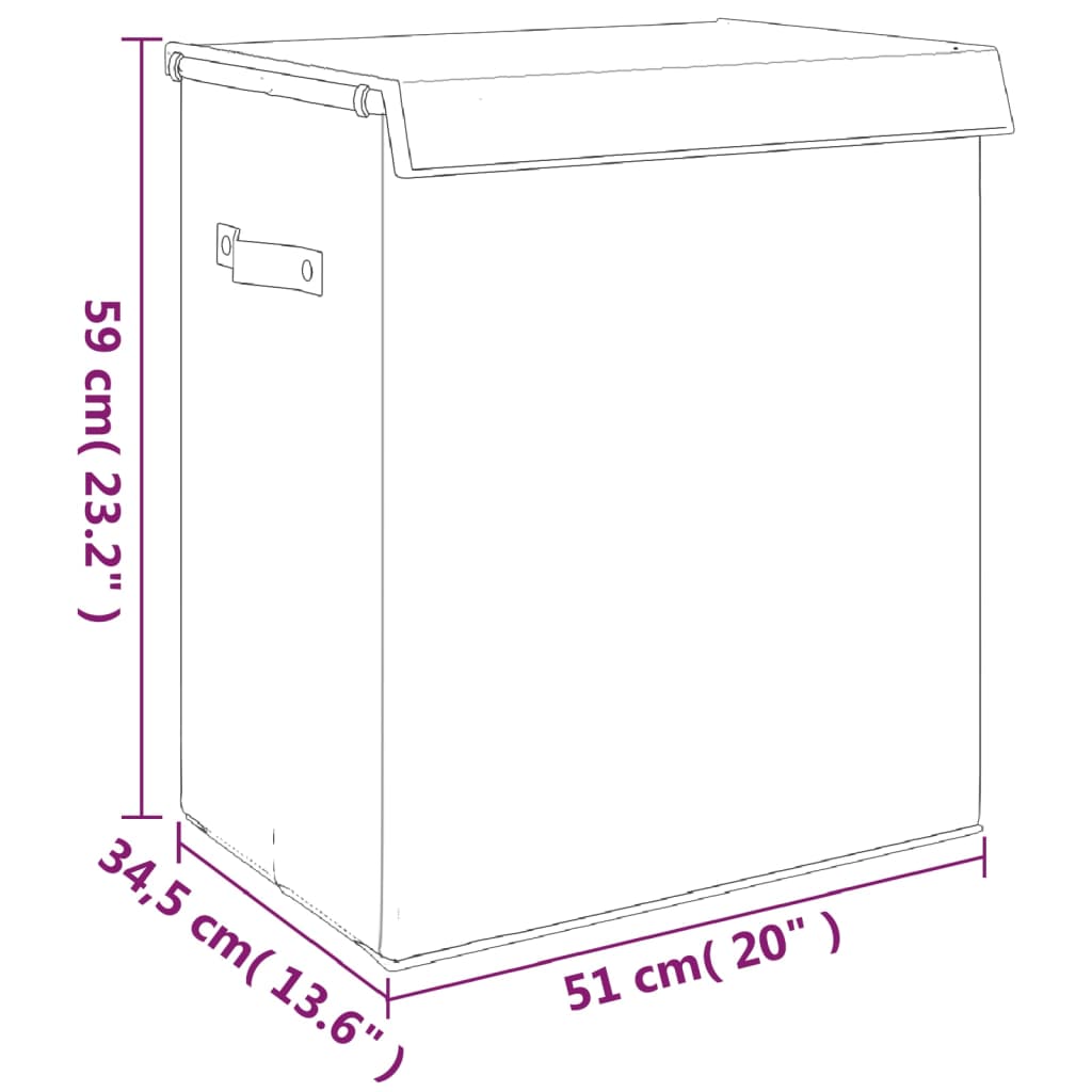 Wasmand inklapbaar 51x34,5x59 cm kunstlinnen grijs