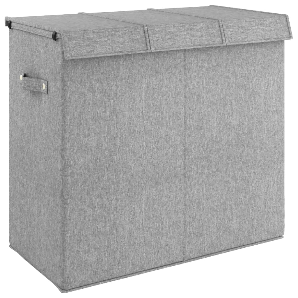 Wasmand inklapbaar 64,5x34,5x59 cm kunstlinnen grijs