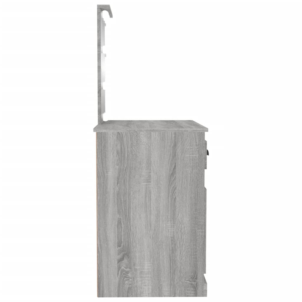 Kaptafel met LED 90x50x132,5 cm bewerkt hout grijs sonoma eiken