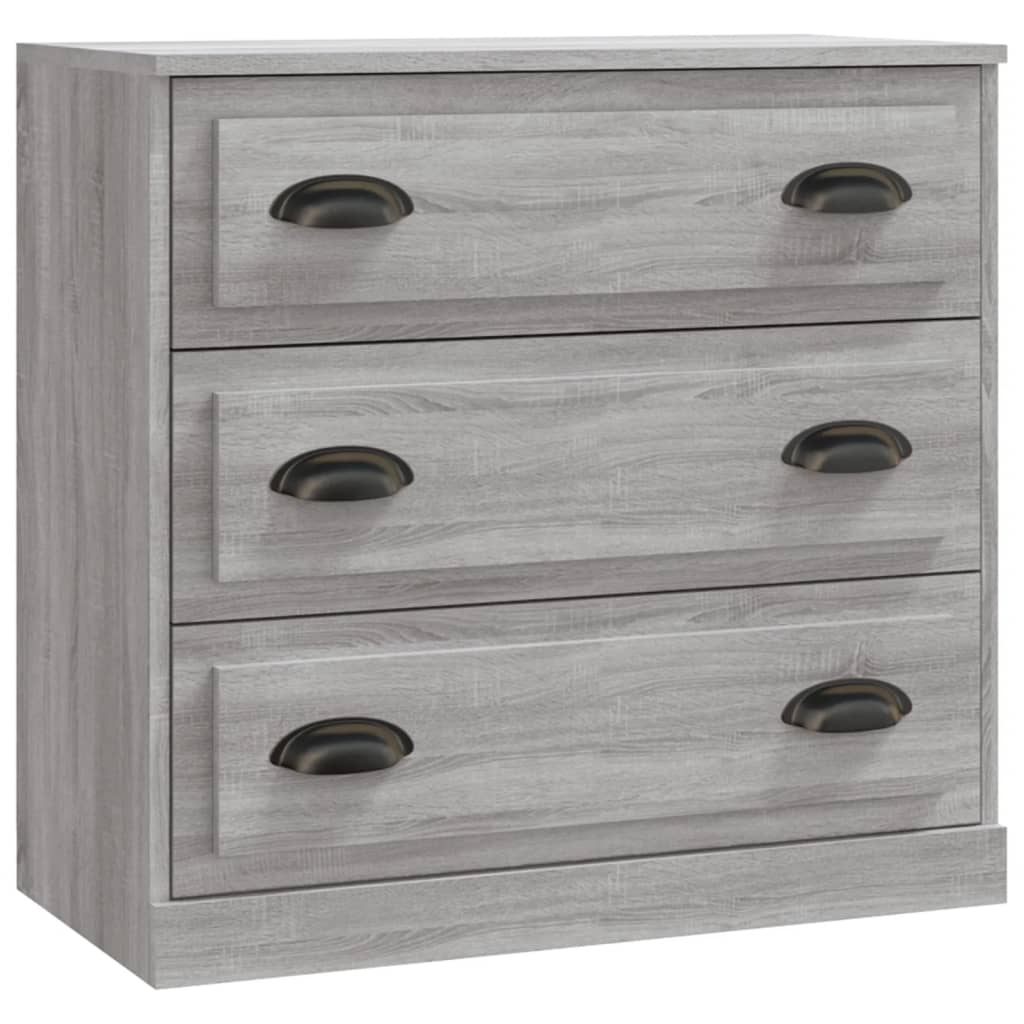 Dressoirs 3 st bewerkt hout grijs sonoma eikenkleurig