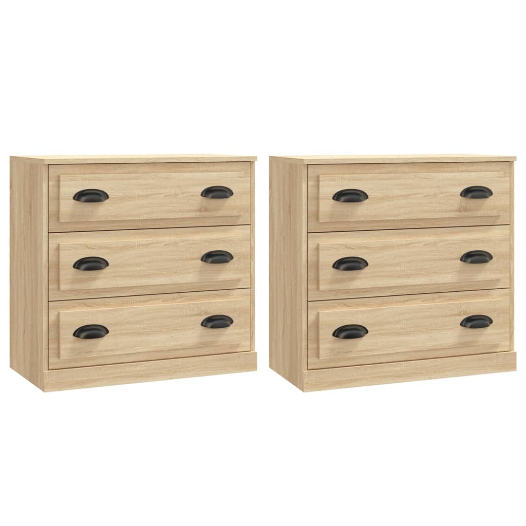 Dressoirs 2 st bewerkt hout sonoma eikenkleurig