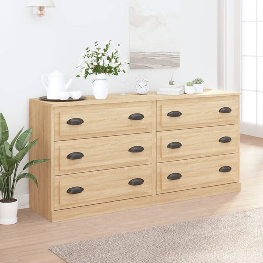 Dressoirs 2 st bewerkt hout sonoma eikenkleurig