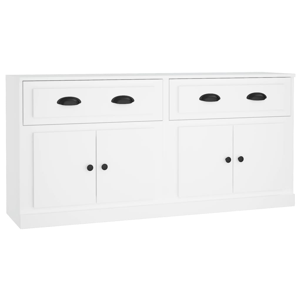 Dressoirs 2 st bewerkt hout wit