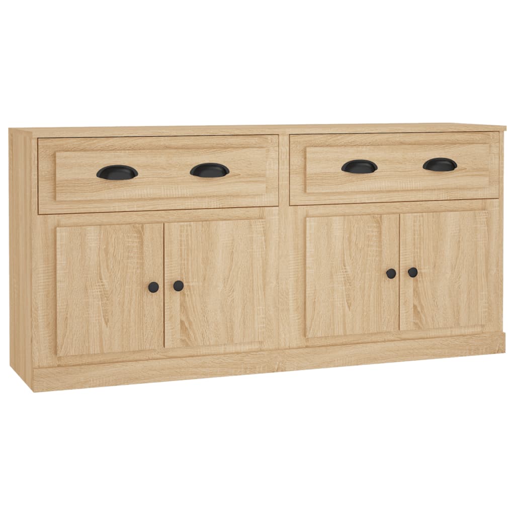 Dressoirs 2 st bewerkt hout sonoma eikenkleurig