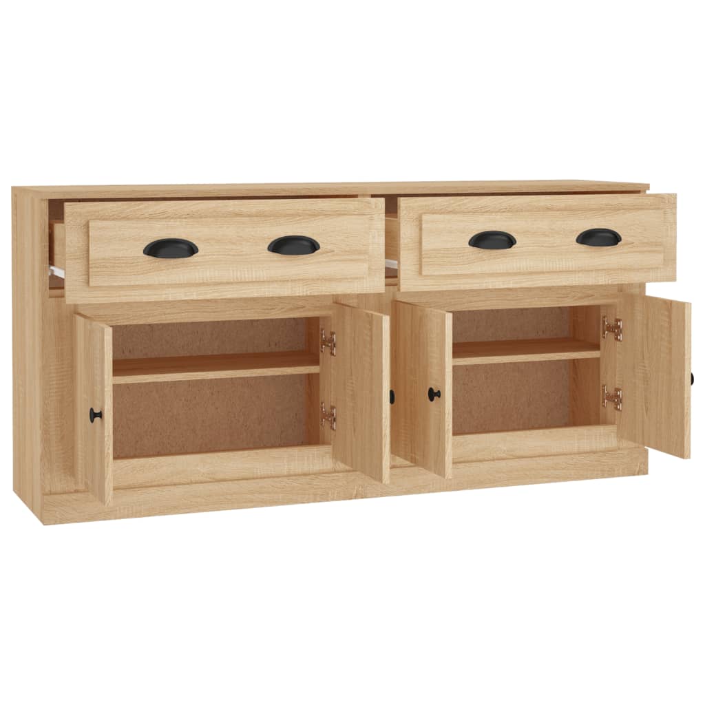 Dressoirs 2 st bewerkt hout sonoma eikenkleurig