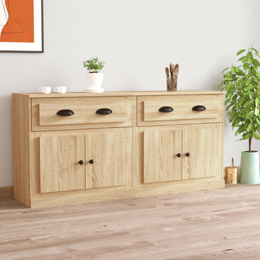 Dressoirs 2 st bewerkt hout sonoma eikenkleurig