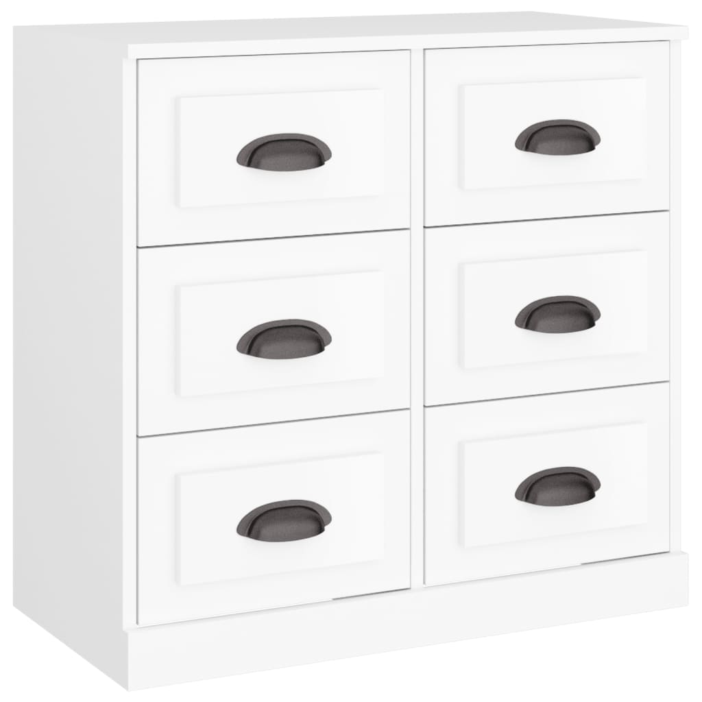 Dressoirs 2 st bewerkt hout wit