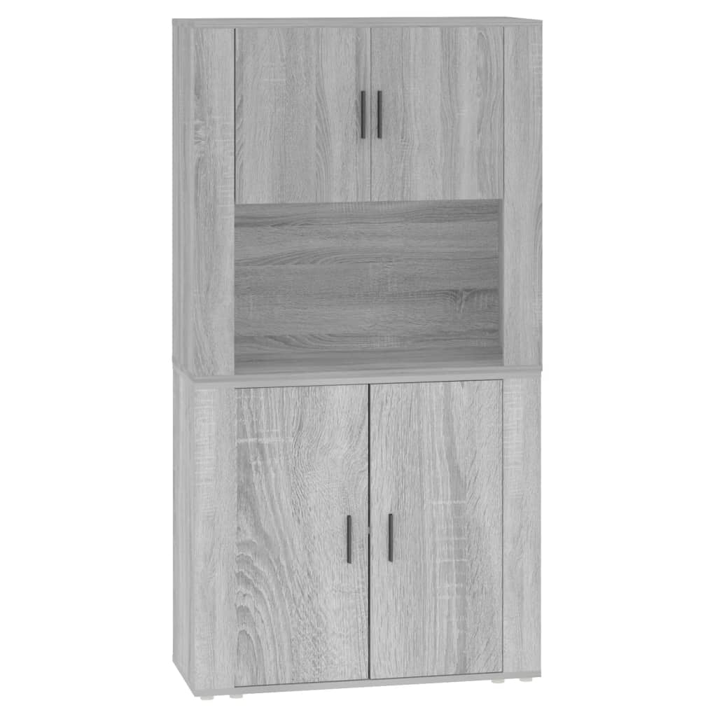 Hoge kast bewerkt hout grijs sonoma eikenkleurig