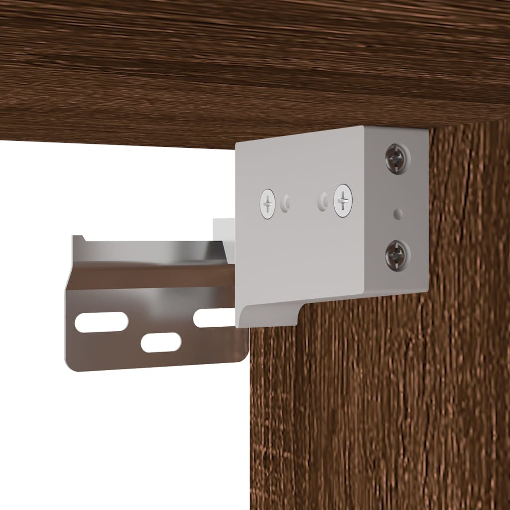Hoge kast bewerkt hout bruin eikenkleur