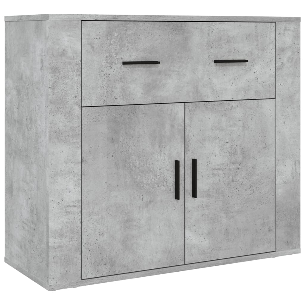 Hoge kast bewerkt hout betongrijs